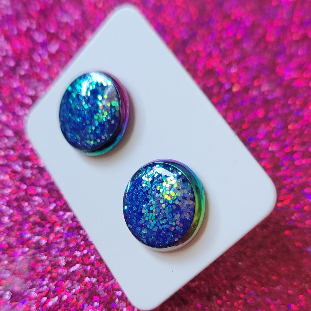 Hand made glitter earrings